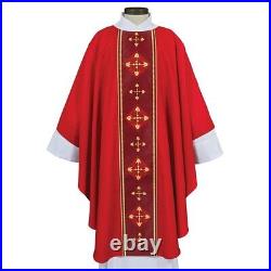 Adoration Collection Chasuble and Matching Stole Red Vestments for Church 51 In