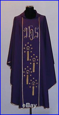 Advent Chasuble purple Vestment Kasel Messgewand