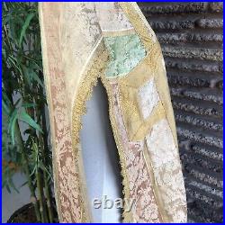 Antique Brocade Roman Fiddleback Chasuble Religious Vestment As Found