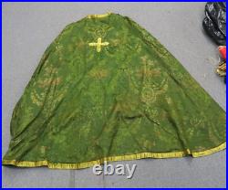 Antique Catholic Priests European Ghotic Brocade Chasuble Stole Cape