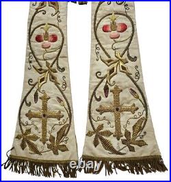 Antique Stole Vestment / Chasuble / Mass Garment, 19th Century (# 17876)