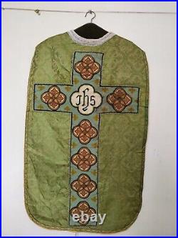 Antique beautiful charch vestment embroidery Chasuble christian priest item638