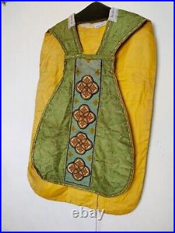 Antique beautiful charch vestment embroidery Chasuble christian priest item638