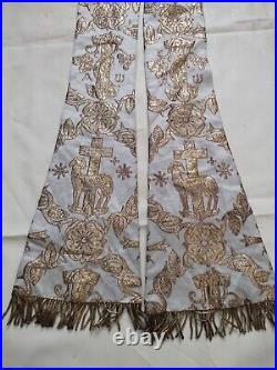 Antique church metallic brocade stole chasuble christian vestments item1020