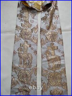 Antique church metallic brocade stole chasuble christian vestments item1020