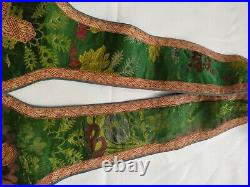 Antique church silk brocade fabric stole chasuble christian vestments item958