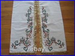 Antique church silk vestment chasuble silk metallic painted stole Christian