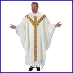 Avignon Collection Jacquard Chasuble and Stole Vestment Set for Church 51 In