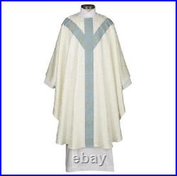 Avignon Collection Semi Gothic Chasuble Blue Polyester Size59 x 51 L