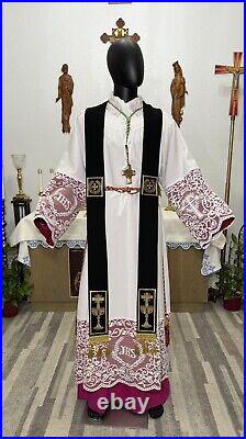 BLACK SACRAMENTAL STOLE Chasuble Vestments