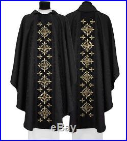 Black Embroidery made on velvet Chasuble Kasel Messgewand Casula 583-ACZ25 us