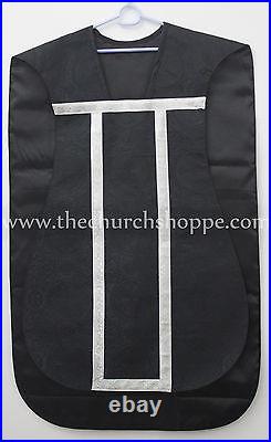 Black Roman Chasuble Fiddleback Vestment and Mass Set set, Casulla