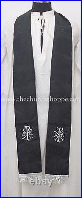 Black clergy gothic vestment and mass & stole set, Gothic chasuble, casula, NEW