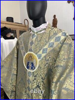 Blue Gold Vestment Chasuble & Stole Annunciation Feast Blu000