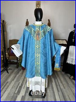 Blue Marian Vestment Chasuble & Stole Blu0007