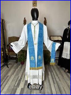 Blue Marian Vestment Chasuble & Stole Blu0007