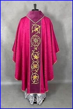 CHASUBLE Pink/Rose Gothic style vestment, Damask/Velvet, embroidery