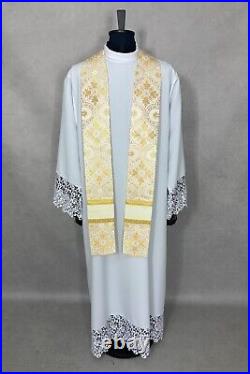 CHASUBLE golden-ecru fabric, Semi-Gothic vestment, velvet