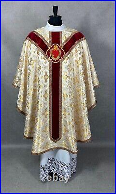 CHASUBLE golden fabric, Semi-Gothic vestment, velvet