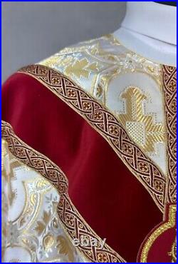 CHASUBLE golden fabric, Semi-Gothic vestment, velvet