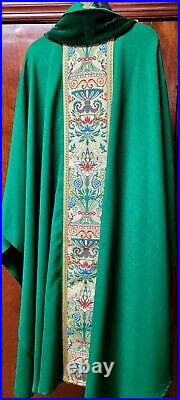 CLERYGY CATHOLIC PRIESTS GREEN CHASUBLE & STOLE liturgical vestments rood
