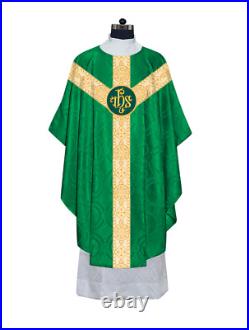 Catholic priest Gothic Chasuble Vestments- Green