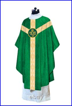Catholic priest Gothic Chasuble Vestments- Green