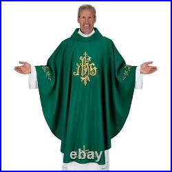 Chasuble IHS GOTHIC CHASUBLE, Church Vestments Green Chasubles