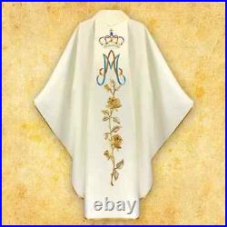 Chasuble embroidered Our Lady of the Rosary