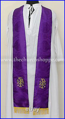 Chasuble purple gothic vestment and mass & stole set, casula, casel, casulla