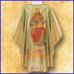 Chasuble with a photographic image of Christ the King