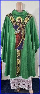 Christ The King Green Vestment Chasuble & Stole (g0098)