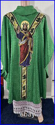 Christ The King Green Vestment Chasuble & Stole (g0098)