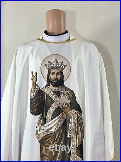 Christ The King White Ivory Vestment Chasuble & Stole