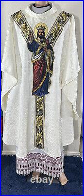 Christ The King White Ivory Vestment Chasuble & Stole (wg0108)