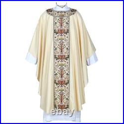 Coronation Collection Embroidered Chasuble and Stole for Church Use 51 In