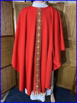 Coronation Semi-gothic Chasuble + Red R0044
