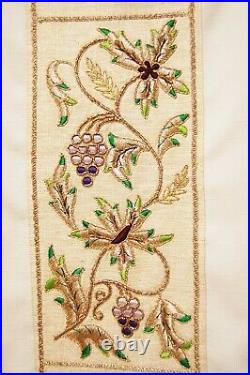 Cream MDS Hand Embroidered Vestment / Chasuble & Stole (#784) Church