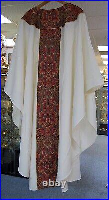 Cream Theological Threads Embroidered Vestment Chasuble (#814) sorry no stole