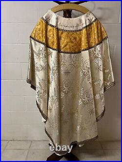 Custom Handmade Gothic White Vestment Chasuble and Stole