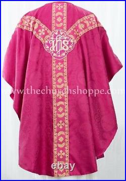 DARK ROSE GOTHIC CHASUBLE vestment and mass & stole set casula casel casulla, IHS