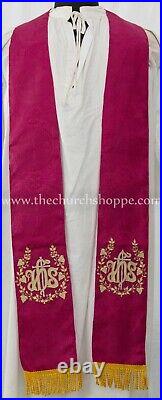 DARK ROSE GOTHIC CHASUBLE vestment and stole set casula casel casulla, IHS
