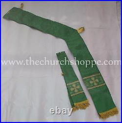 Dalmatic GREEN vestment with Deacon's stole and maniple lined, Dalmatic chasuble