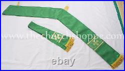 Dalmatic Green vestment with Deacon's stole and maniple lined, Dalmatic chasuble