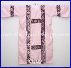 Dalmatic ROSE vestment with Deacon's stole and maniple lined, Dalmatic chasuble
