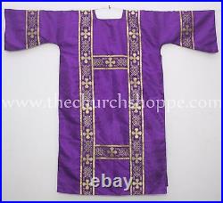 Dalmatic VIOLET vestment with Deacon's stole and maniple lined, Dalmatic chasuble