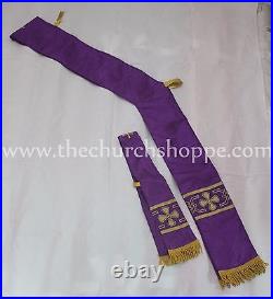 Dalmatic VIOLET vestment with Deacon's stole and maniple lined, Dalmatic chasuble