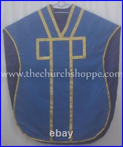 Dark Blue Chasuble. St. Philip Neri Style vestment Stole & mass set, Vestment