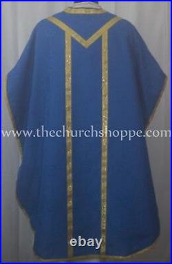 Dark Blue Chasuble. St. Philip Neri Style vestment Stole & mass set, Vestment