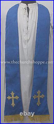 Dark Blue Chasuble. St. Philip Neri Style vestment Stole & mass set, Vestment